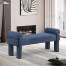 Meridian Stefano Navy Polyester Fabric Bench IMAGE 2