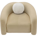 Meridian Kali Beige Faux Shearling Teddy Fabric Chair IMAGE 5