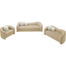 Meridian Kali Beige Faux Shearling Teddy Fabric Sofa IMAGE 13
