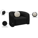 Meridian Kali Black Faux Shearling Teddy Fabric Chair IMAGE 15