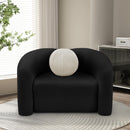  Manufacturer Color_Black -- Kali Black Faux Shearling Teddy Fabric Upholstered Chair IMAGE 2
