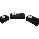 Meridian Kali Black Faux Shearling Teddy Fabric Loveseat IMAGE 13