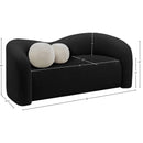  Manufacturer Color_Black -- Kali 62" Black Faux Shearling Teddy Fabric Upholstered Loveseat IMAGE 14