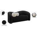  Manufacturer Color_Black -- Kali 62" Black Faux Shearling Teddy Fabric Upholstered Loveseat IMAGE 15