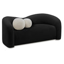  Manufacturer Color_Black -- Kali 62" Black Faux Shearling Teddy Fabric Upholstered Loveseat IMAGE 1