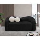  Manufacturer Color_Black -- Kali 62" Black Faux Shearling Teddy Fabric Upholstered Loveseat IMAGE 2