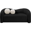 Meridian Kali Black Faux Shearling Teddy Fabric Loveseat IMAGE 4