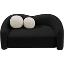 Manufacturer Color_Black -- Kali 62" Black Faux Shearling Teddy Fabric Upholstered Loveseat IMAGE 5