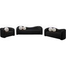 Manufacturer Color_Black -- Kali 86" Black Faux Shearling Teddy Fabric Upholstered Sofa IMAGE 12