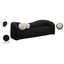 Meridian Kali Black Faux Shearling Teddy Fabric Sofa IMAGE 15