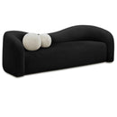  Manufacturer Color_Black -- Kali 86" Black Faux Shearling Teddy Fabric Upholstered Sofa IMAGE 1