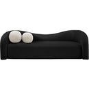  Manufacturer Color_Black -- Kali 86" Black Faux Shearling Teddy Fabric Upholstered Sofa IMAGE 4
