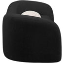 Meridian Kali Black Faux Shearling Teddy Fabric Sofa IMAGE 6