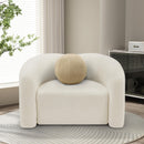  Manufacturer Color_Cream -- Kali Cream Faux Shearling Teddy Fabric Upholstered Chair IMAGE 2