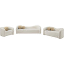 Meridian Kali Cream Faux Shearling Teddy Fabric Loveseat IMAGE 12
