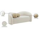  Manufacturer Color_Cream -- Kali 62" Cream Faux Shearling Teddy Fabric Upholstered Loveseat IMAGE 15