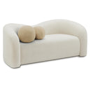  Manufacturer Color_Cream -- Kali 62" Cream Faux Shearling Teddy Fabric Upholstered Loveseat IMAGE 1