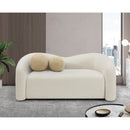  Manufacturer Color_Cream -- Kali 62" Cream Faux Shearling Teddy Fabric Upholstered Loveseat IMAGE 2