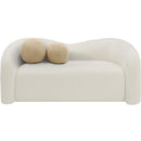  Manufacturer Color_Cream -- Kali 62" Cream Faux Shearling Teddy Fabric Upholstered Loveseat IMAGE 4