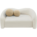  Manufacturer Color_Cream -- Kali 62" Cream Faux Shearling Teddy Fabric Upholstered Loveseat IMAGE 5