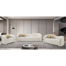 Meridian Kali Cream Faux Shearling Teddy Fabric Sofa IMAGE 11