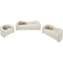 Meridian Kali Cream Faux Shearling Teddy Fabric Sofa IMAGE 13