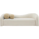  Manufacturer Color_Cream -- Kali 86" Cream Faux Shearling Teddy Fabric Upholstered Sofa IMAGE 4