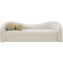 Meridian Kali Cream Faux Shearling Teddy Fabric Sofa IMAGE 4