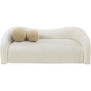  Manufacturer Color_Cream -- Kali 86" Cream Faux Shearling Teddy Fabric Upholstered Sofa IMAGE 5