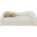 Meridian Kali Cream Faux Shearling Teddy Fabric Sofa IMAGE 5