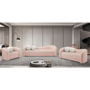  Manufacturer Color_Pink -- Kali 62" Pink Faux Shearling Teddy Fabric Upholstered Loveseat IMAGE 11