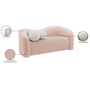  Manufacturer Color_Pink -- Kali 62" Pink Faux Shearling Teddy Fabric Upholstered Loveseat IMAGE 15