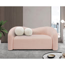  Manufacturer Color_Pink -- Kali 62" Pink Faux Shearling Teddy Fabric Upholstered Loveseat IMAGE 2