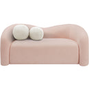  Manufacturer Color_Pink -- Kali 62" Pink Faux Shearling Teddy Fabric Upholstered Loveseat IMAGE 4