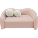  Manufacturer Color_Pink -- Kali 62" Pink Faux Shearling Teddy Fabric Upholstered Loveseat IMAGE 5