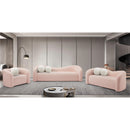 Meridian Kali Pink Faux Shearling Teddy Fabric Sofa IMAGE 11