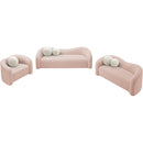 Meridian Kali Pink Faux Shearling Teddy Fabric Sofa IMAGE 13