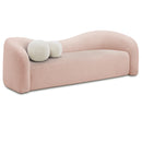  Manufacturer Color_Pink -- Kali 86" Pink Faux Shearling Teddy Fabric Upholstered Sofa IMAGE 1