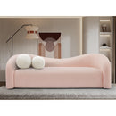 Meridian Kali Pink Faux Shearling Teddy Fabric Sofa IMAGE 2