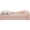  Manufacturer Color_Pink -- Kali 86" Pink Faux Shearling Teddy Fabric Upholstered Sofa IMAGE 4