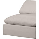 Meridian Comfy Beige Linen Textured Fabric Modular Armless Chair IMAGE 7