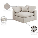 Meridian Comfy Beige Linen Textured Fabric Modular Corner Chair IMAGE 10