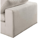Meridian Comfy Beige Linen Textured Fabric Modular Corner Chair IMAGE 6
