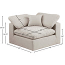 Meridian Comfy Beige Linen Textured Fabric Modular Corner Chair IMAGE 9