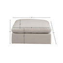 Meridian Comfy Beige Linen Textured Fabric Modular Ottoman IMAGE 5
