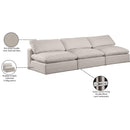  Manufacturer Color_Beige -- Meridian Comfy Fabric 3 pc Sectional IMAGE 10