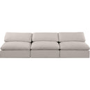 Meridian Comfy Beige Linen Textured Fabric Modular Sofa IMAGE 4