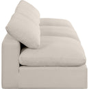 Meridian Comfy Beige Linen Textured Fabric Modular Sofa IMAGE 5