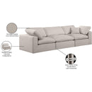  Manufacturer Color_Beige -- Meridian Comfy Fabric 3 pc Sectional IMAGE 10