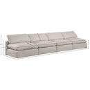  Manufacturer Color_Beige -- Meridian Comfy Fabric 4 pc Sectional IMAGE 9